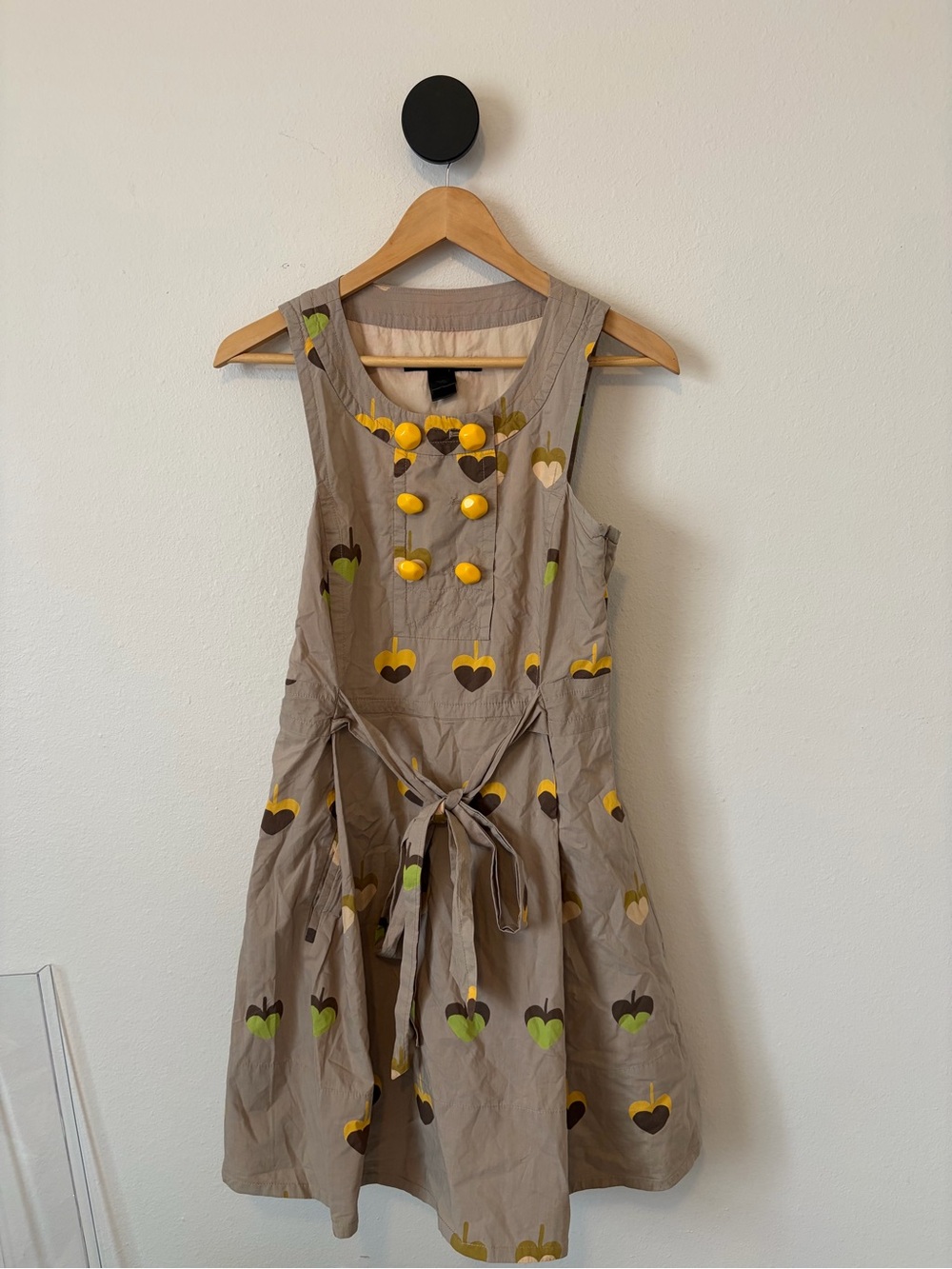 Marc by Marc Jacobs Women’s Size 4 Yellow Button Tie Waist Dress Vintage